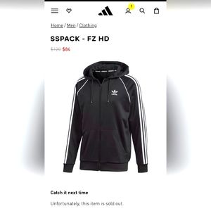 Adidas Originals SSPACK-FZ HD Full Zip Hooded Sweatshirt GN4482 RARE